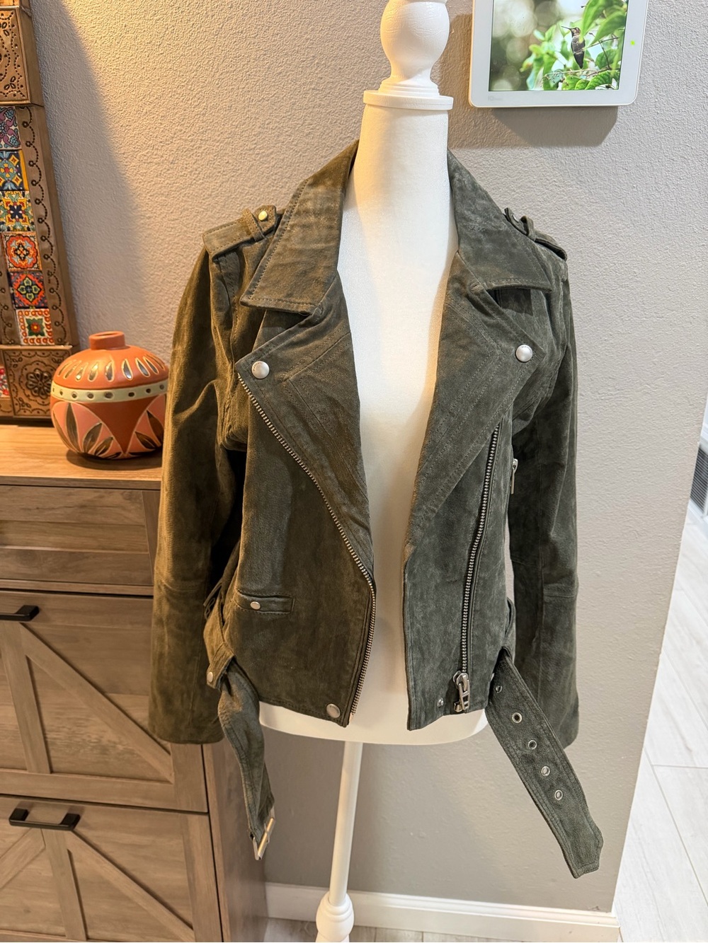 Blank NYC Olive Suede Moto Jacket - Women